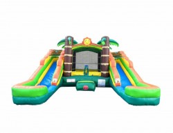 download202 1717893543 Double Slide Tropical Bounce House Combo (Wet or Dry)