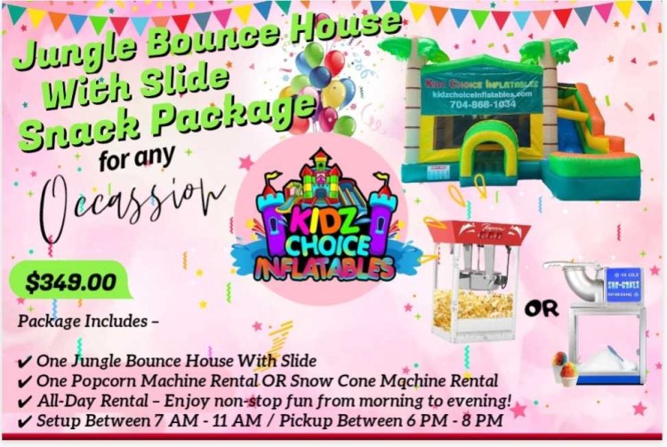 Jungle Bounce House With Slide Snack Package