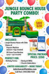 Jungle Bounce House With Slide Snack Package